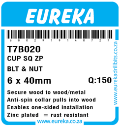 T7B020 - Cup Square Bolt & Nut -T7B020_Label_T